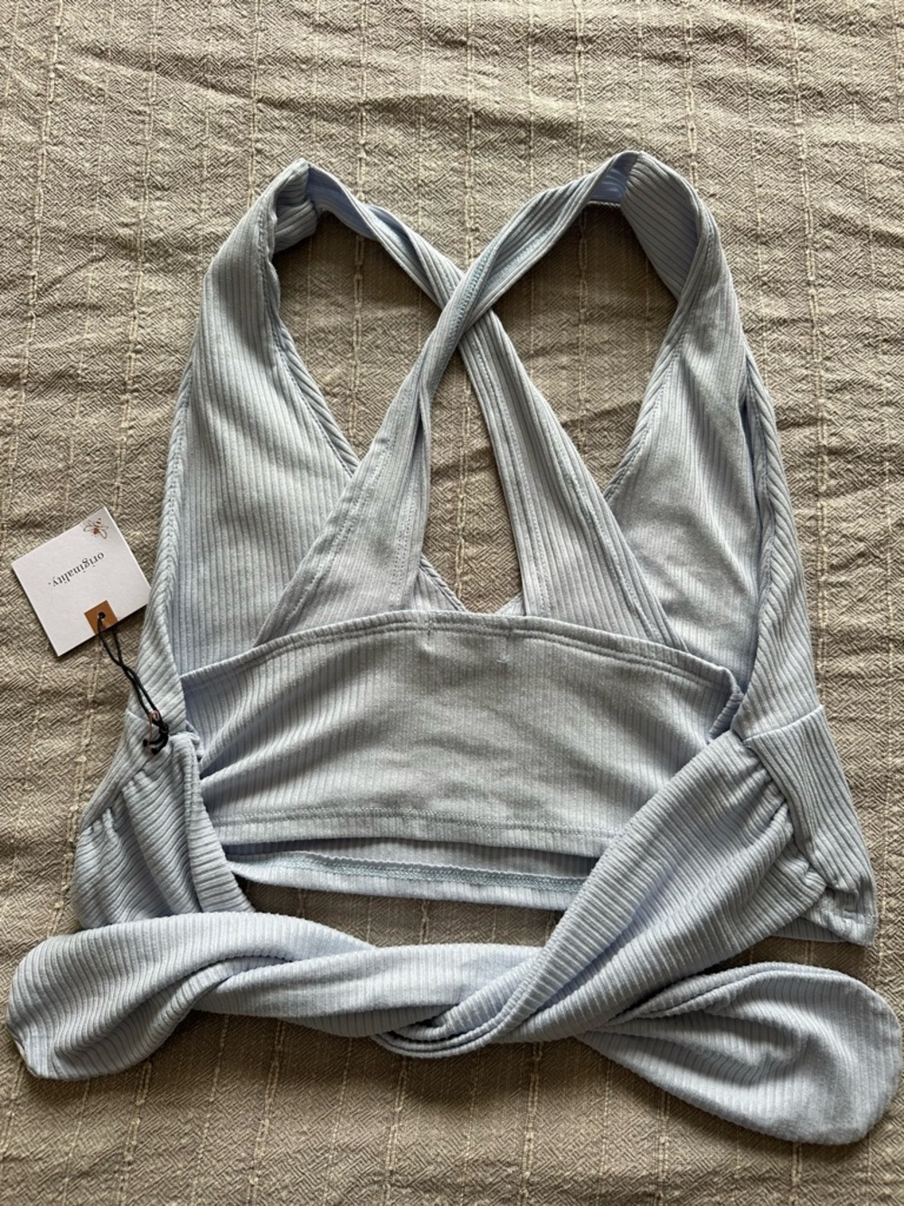 NWT Ribbed Wrap Crop Top - Picture 2 of 2